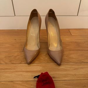 Christian Louboutin Nude Patent Leather So Kate High Heels, 37.5